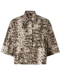 Pinko - Overhemden ,Neutrals Animal Print Short Sleeves - Lyst