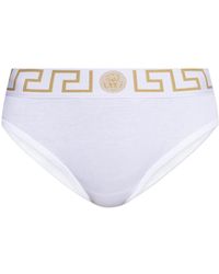 Versace - Ondergoed ,Wit ,Katoen Greca Border Briefs - Lyst