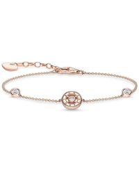 Thomas Sabo - Accessoires ,Geel ,Armband Cirkels Met Witte Stenen Roségoudkleurig A1882-416-14-L19V - Lyst