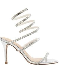 TWENTYFOUR - Silberne Spiral High Heel Sandalen - Lyst