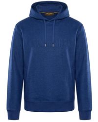 Moorer - Hoodies & Sweatvesten ,Blauw ,Wol Hoodie - Lyst