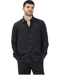 SELECTED - Overhemden ,Zwart ,Leer Zwart Lange Mouwen Shirt Luxe Charme - Lyst
