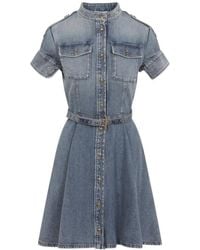 McQueen - Denim Utility Jurk - Lyst