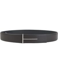 Tom Ford - Genarbtes Leder Slim T Wendegürtel - Lyst