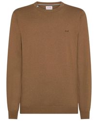 Sun 68 - Truien & Vesten ,Bruin ,Katoen Sweater Basic L/S - Lyst