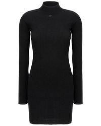 Courreges - Solar Rib Mockneck Mini Jurk - Lyst