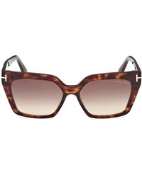 Tom Ford - Cat-eye sonnenbrille braun verlaufsglas - Lyst