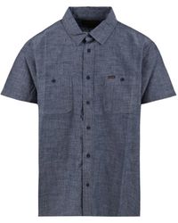 Filson - Overhemden ,Blauw ,Katoen Kortmouw Chambray Shirt Met Borduursel - Lyst