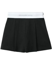 Alexander Wang - Schwarze Shorts Aus Wollmischung Mit Hohem Bund - Lyst