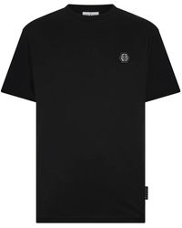 Philipp Plein - Tops ,Zwart ,Katoen Round Neck T-Shirt Basic - Lyst