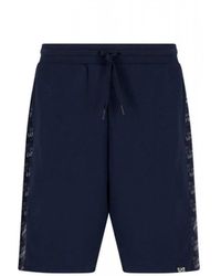 EA7 - Korte Broeken ,Blauw ,Katoen Logo Series Bermuda Shorts - Lyst