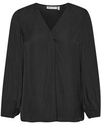 Inwear - Schwarze v-ausschnitt bluse rindaiw stil - Lyst