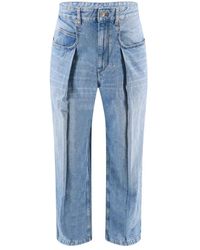 Isabel Marant - Blaue wide leg jeans mit reißverschluss und knopf - Lyst