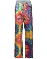 Philipp Plein - Denim Super Loose Fit Paillettes Tie Dye - Lyst