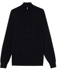 Brooks Brothers - Truien & Vesten ,Blauw ,Wol Merino Wol Trui Met Halve Rits - Lyst