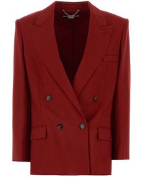 Stella McCartney - Burgunder wollblazer - Lyst