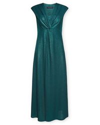 Elena Miro - Lurex-Kleid Mit Knoten Vorne - Lyst