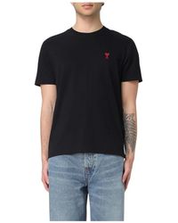 Ami Paris - Basic T-Shirt Met Korte Mouwen - Lyst