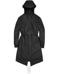 Rains - Jassen ,Zwart ,Leer String W Parka W3 - Lyst
