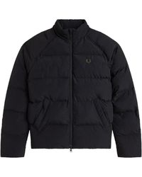 Fred Perry - Jassen ,Zwart ,Leer Gewatteerd Jack - Lyst