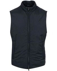 Herno - Blauw Waterdicht Mouwloos Jack - Lyst