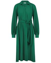Jane Lushka - Vestido carlen verde de moda con detalles fruncidos - Lyst