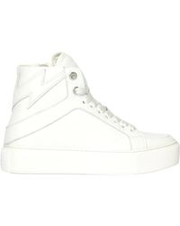 Zadig & Voltaire - Sneakers in pelle bianca alte con lampi - Lyst