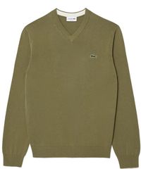 Lacoste - V-Neck Knitwear - Lyst