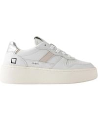 Date - Schoenen ,Wit ,Leer Court Platform Basic - Lyst