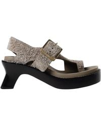 Loewe - Grüne High Heel Schnallen Sandalen - Lyst