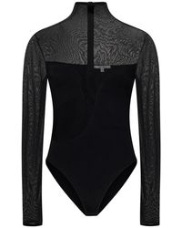 Nensi Dojaka - Zwart Asymmetrisch Bodysuit Aw23 - Lyst