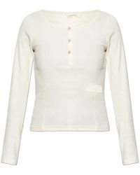 Rethinkit Studios - Tops ,Katoen Geribbelde Top Met Lange Mouwen - Lyst