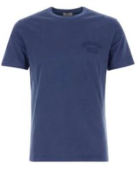 Woolrich - Tops ,Blauw ,Katoen Blauwe Klassieke Crew Neck Tee - Lyst