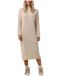 SELECTED - Kleedjes ,Katoen Gebreide Jurk Met Hoge Hals - Lyst
