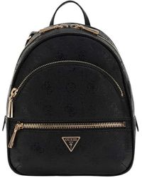 Guess - Tassen ,Zwart ,Leer Manhattan Ii Backpack - Lyst