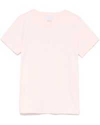 Pinko - Tops ,Roze ,Katoen Love Birds Geborduurde T-Shirt - Lyst