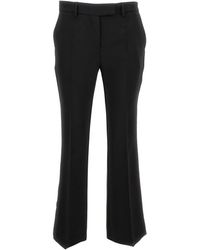 Plain Units - Niedrige taille ausgestellte schwarze hose - Lyst