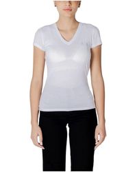 ARMANI EXCHANGE - V-ausschnitt kurzarm baumwoll-t-shirt - Lyst