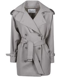 Max Mara - Mxscacio Korte Katoenen Trenchcoat - Lyst