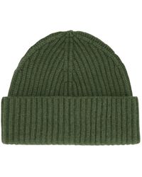 Moorer - Accessoires ,Groen ,Kasjmier Kasjmier Ribgebreide Muts - Lyst