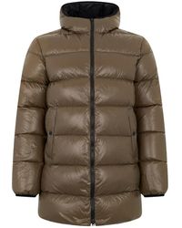 Herno - Jassen ,Bruin ,Gewatteerde Jas Met Capuchon - Lyst