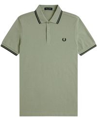 Fred Perry - Tops ,Groen ,Katoen M3600 Twin Tipped Polo - Lyst