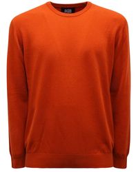 Alpha Studio - Truien & Vesten ,Oranje ,Kasjmier Kasjmier Trui Tamarindo Model Stijlvol - Lyst