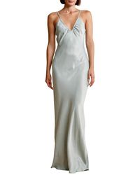byTiMo - Satin Strap Maxi Jurk - Lyst