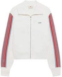 Autry - Hoodies & Sweatvesten ,Wit ,Nylon Gebreide Viscose Jacket Met Volledige Rits - Lyst