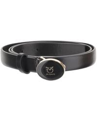 Pinko - Accessoires ,Zwart ,Leer 2-Cm Riem Met Love Birds-Logo - Lyst