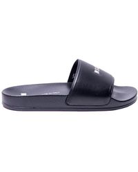 MSGM - Schoenen ,Zwart ,Logo Slippers - Lyst