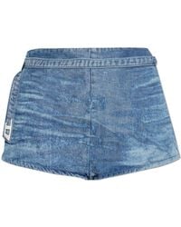 DIESEL - Shorts Van Satijn Denim - Lyst