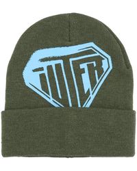 Iuter - Accessoires ,Groen ,Polyester Stencil Army Beanie Hat - Lyst