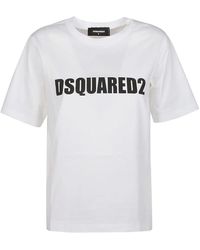 DSquared² - Weißes easy fit t-shirt - Lyst